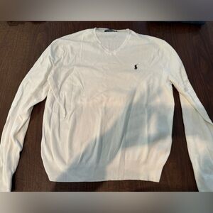 Polo by Ralph Lauren 100% pima cotton sweater - white / size L